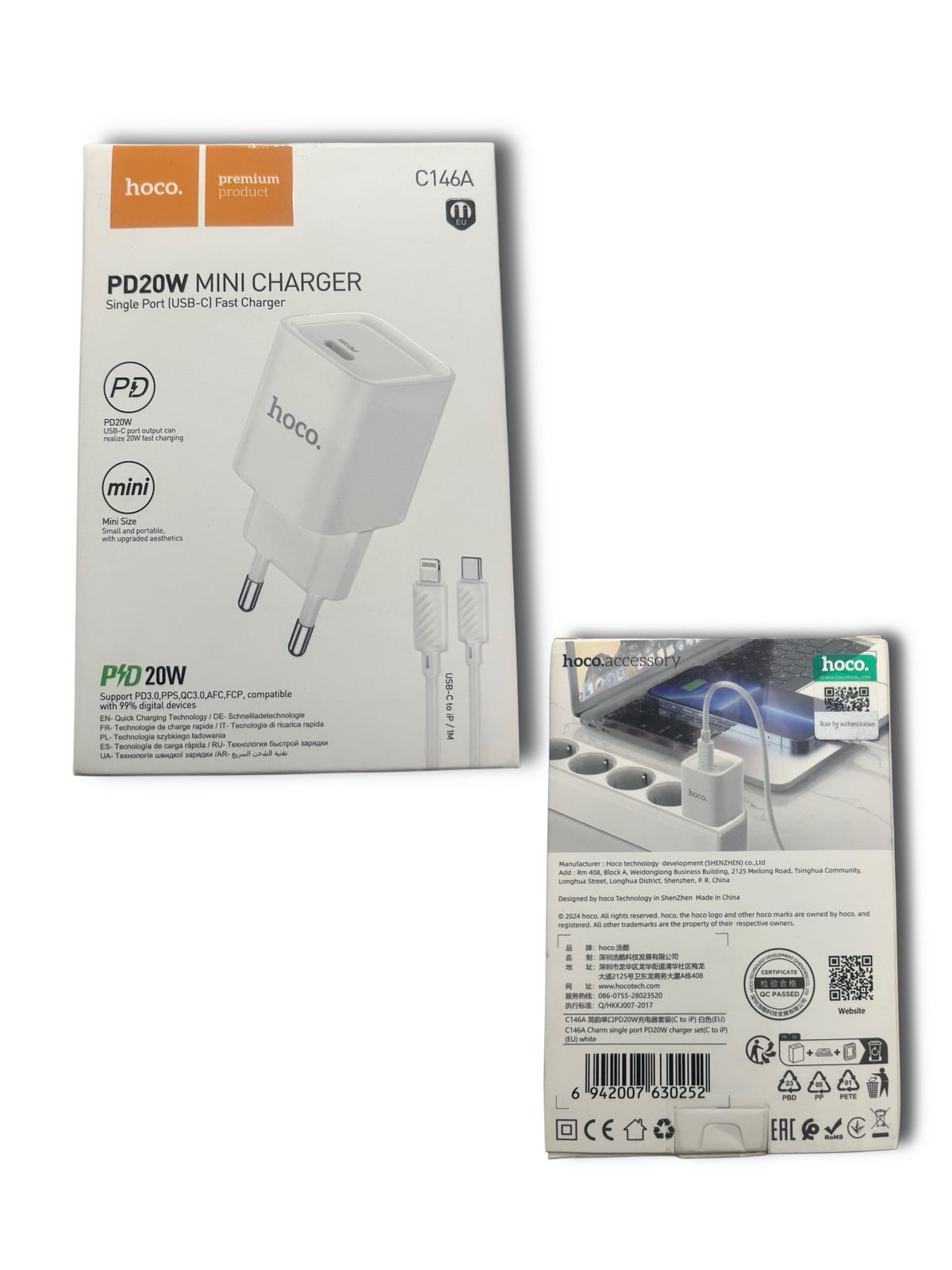 HOCO C146A Charm single port PD20W (iphone)