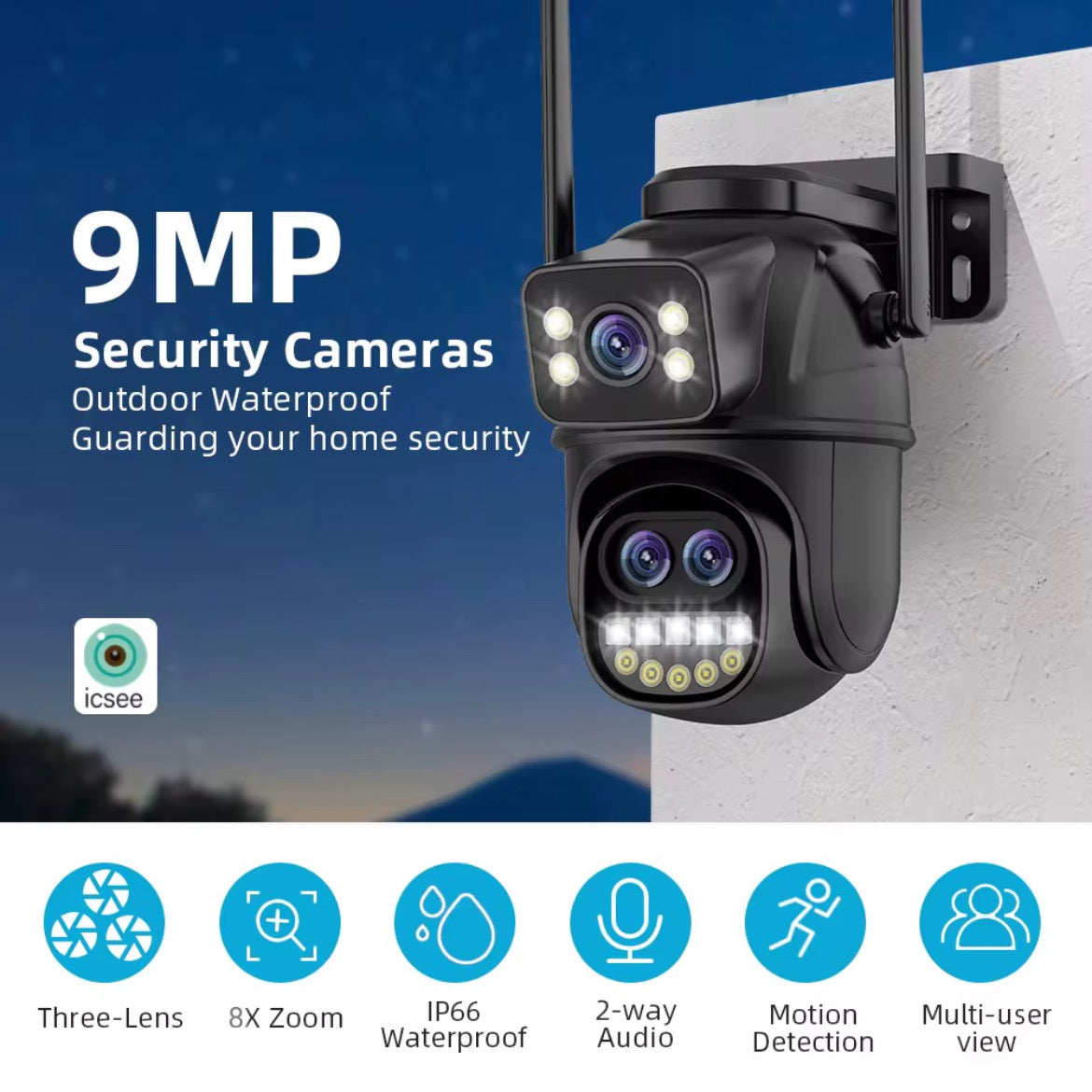 SR60 9MP (3MP+3MP+3MP) ICSEE OUTDOOR