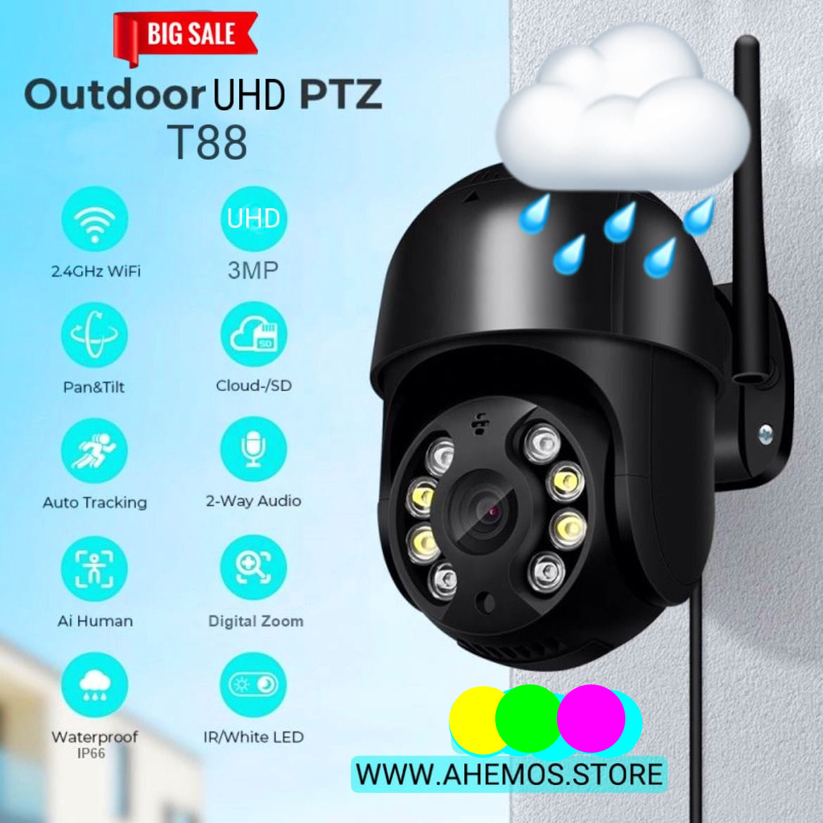 T88 ICSEE Outdoor 3MP UHD PTZ