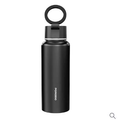Porodo Lifestyle Magnetic Mount Water Bottle (Black)