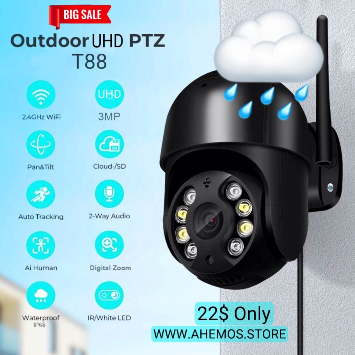 T88 ICSEE Outdoor 3MP UHD PTZ